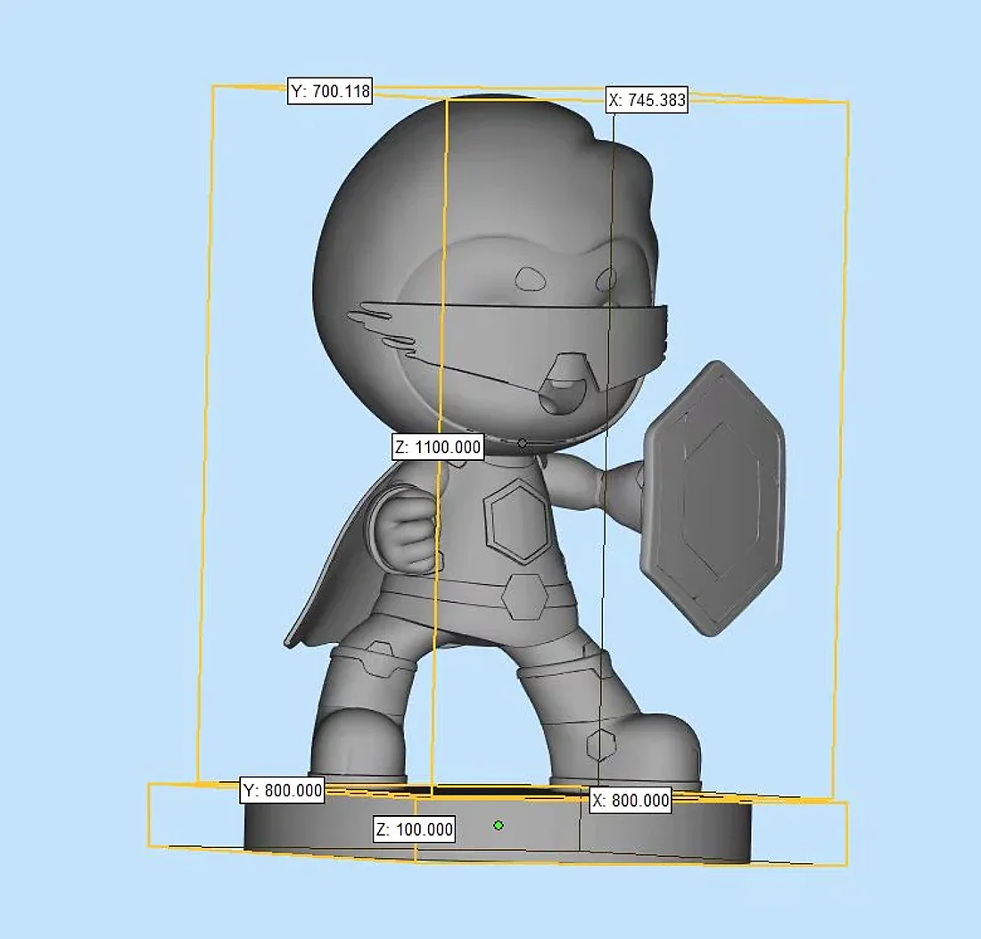 Dimensional model used to translate the Treezo mascot design into production