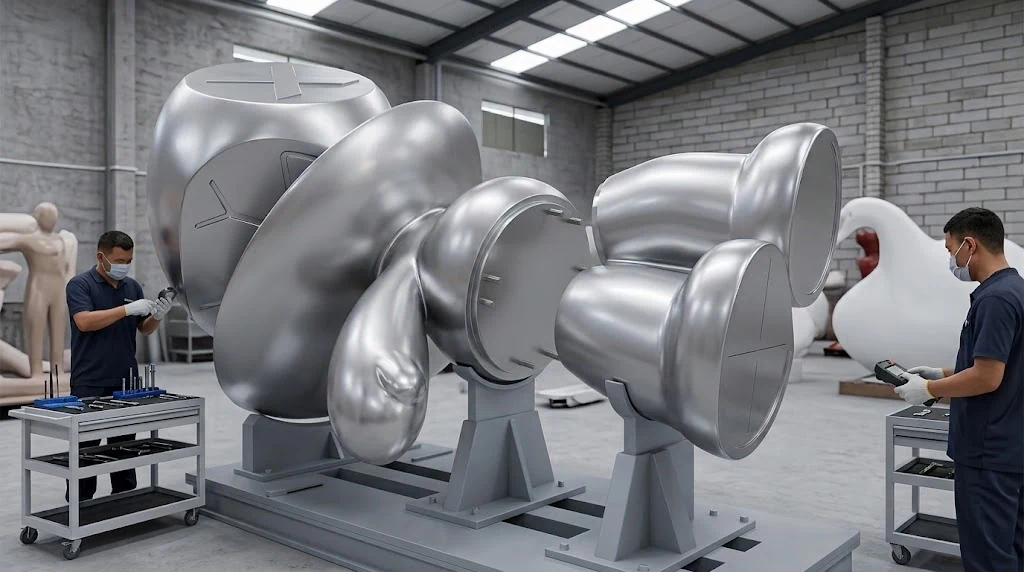 Part breakdown for custom sculpture fabrication